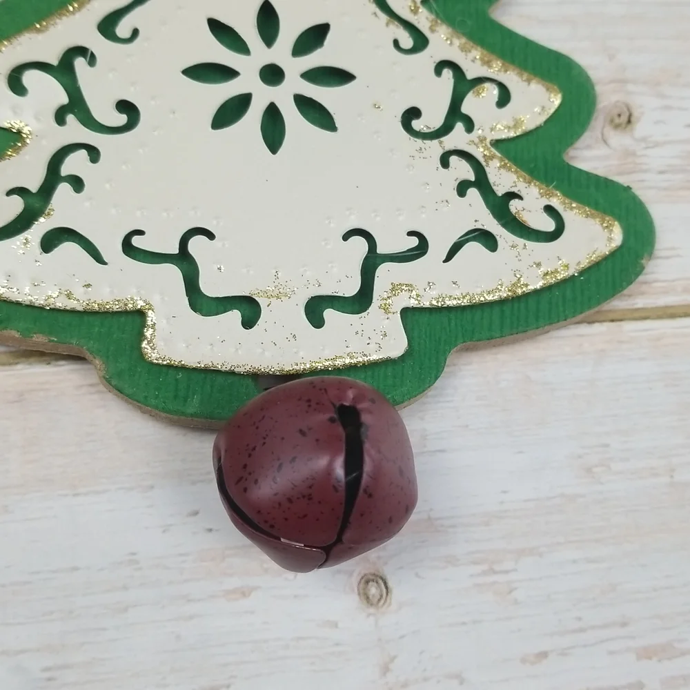 Christmas tree green Ornament with jingle bell hanger